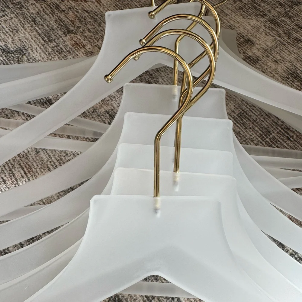 Set of 10 Acrylic Hangers with Gold Hooks